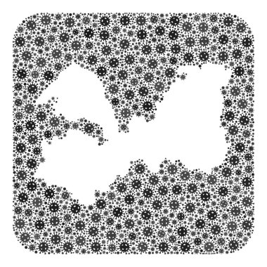 Leningrad Bölgesi Haritası - Boş Boşluklu Covid-2019 Virüs Mozaiği