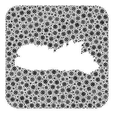 Meghalaya Eyaleti Haritası - Çıkarılmış Boşluklu Covid-2019 Virüs Mozaiği