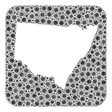 Yeni Güney Galler Haritası - Delikli SARS Virüs Mozaiği