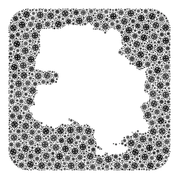 Carte de New Delhi - Covid Mosaic avec espace vide — Image vectorielle