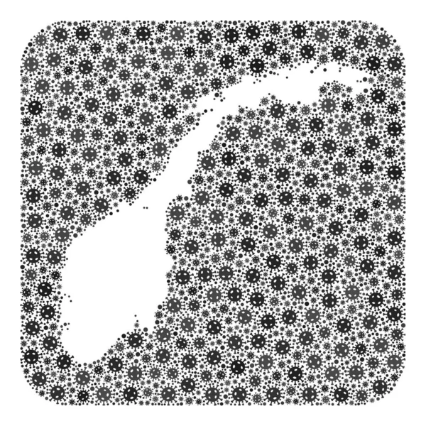 挪威地图-带减缩空间的珊瑚群 — 图库矢量图片