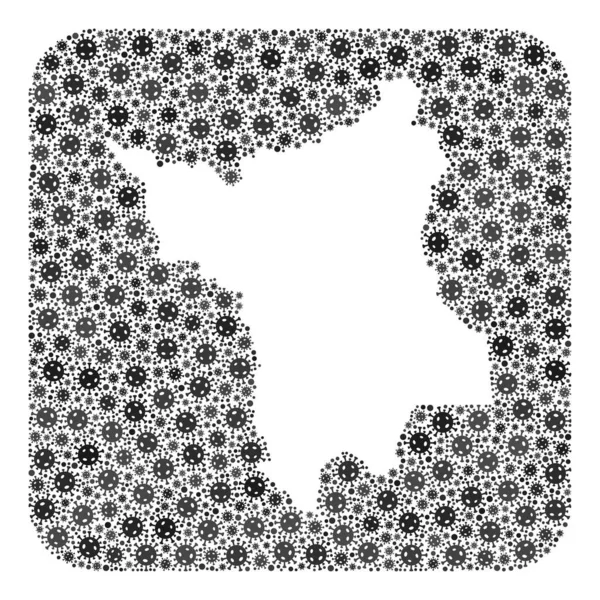 Karte des Bundesstaates Roraima - Pandemie-Virus-Mosaik mit Schablone — Stockvektor