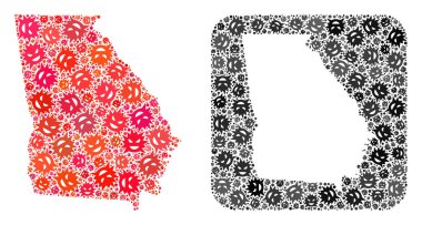 Gürcistan Haritası - Çıkarılmış Boşluklu Salgın Virüs Mozaiği