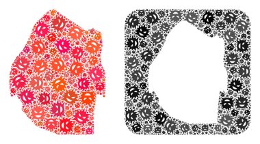 Svaziland Haritası - Çıkarılmış Boşluklu Şeytani Virüs Kolajı