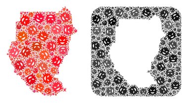 Sudan Haritası - Çıkarılmış Boşluklu Şeytani Virüs Mozaiği