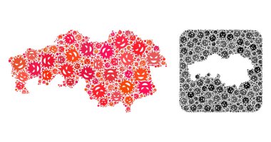 Kuzey Brabant Eyaleti Haritası - Çıkarılmış Boşluklu Şeytani Virüs Kolajı