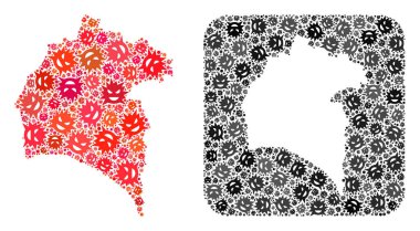 Huelva Eyaleti Haritası - Çıkarılmış Uzayla Enfeksiyon Mozaiği