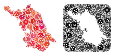 Jiangsu Eyaleti Haritası - Çıkarılmış Boşluklu Grip Virüsü Mozaiği