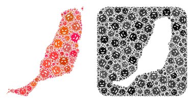 Fuerteventura Adası Haritası - Boş Alan ile Enfeksiyon Kolajı