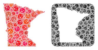 Minnesota Eyaleti Haritası - Çıkarılmış Boşluklu Şeytani Virüs Mozaiği