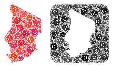 Çad Haritası - Çıkarılmış Boşluklu Grip Virüsü Kolajı