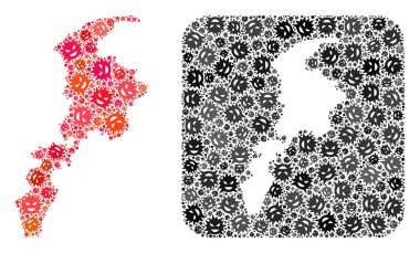 Khyber Pakhtunkhwa Eyaletinin Haritası - Delikli Salgın Virüs Kolajı