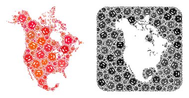 Kuzey Amerika Haritası - Boş Alan ile Enfeksiyon Kolajı