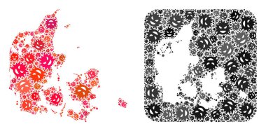 Danimarka Haritası - Çıkarılmış Boşluklu Grip Virüsü Mozaiği