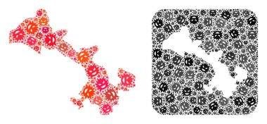 Gansu Eyaleti Haritası - Boş Alan Enfeksiyonu Mozaiği