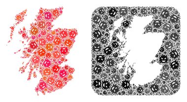 İskoçya Haritası - Delikli Şeytani Virüs Mozaiği
