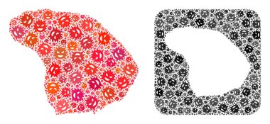 Lanai Adası Haritası - Delikli Virüs Mozaiği