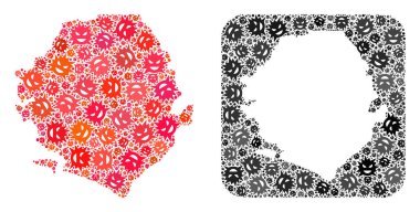 Sierra Leone Haritası - Boş Boşluklu Salgın Virüs Kolajı