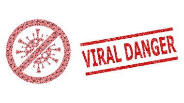 Coronavirüs Kolajını durdurun Coronavirüs Ögeleri ve Tehlike Viral Mührü