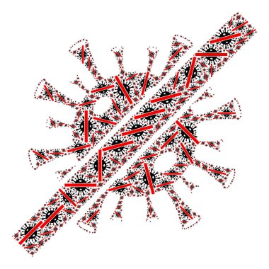 Yasak Coronavirus Yasak Coronavirus Simgelerinin Tekrarlayan Mozaiği