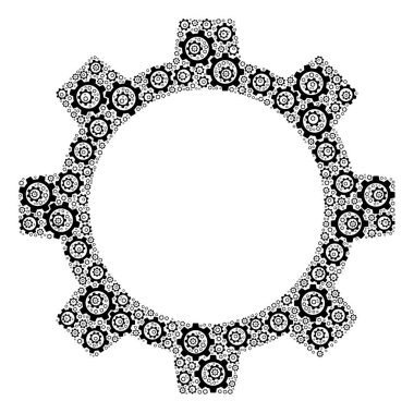 Vites Tekerleği Tekerlek Ögelerinin Özyinelemeli Kolajı