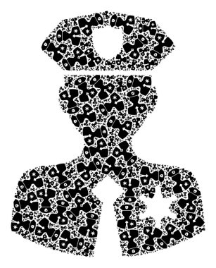 Polis Devriye Devriyesi Polis Devriyesi Simgelerinin Özyineli Kompozisyonu