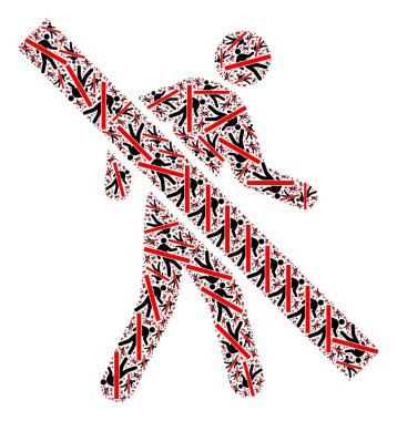 Yürüyen Yayaları Durdurma Kolajını Yürüyen Yaya Simgeleri