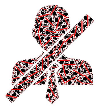 Yanlış Tezgahtar Simgeleri Özyinelemeli Mozaiği