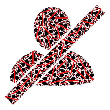 Yanlış Kullanıcı Simgelerinin Yanlış Kullanıcı Tekrarlama Kolajı