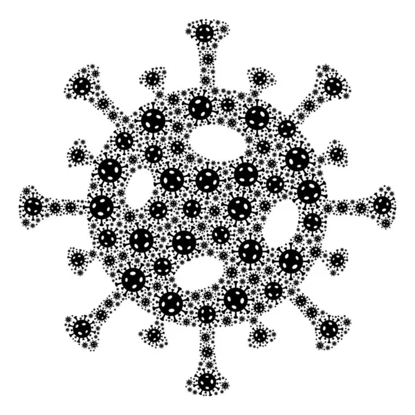 Covid Virus Fractal Collage of Covid Virus Icon — Stockový vektor