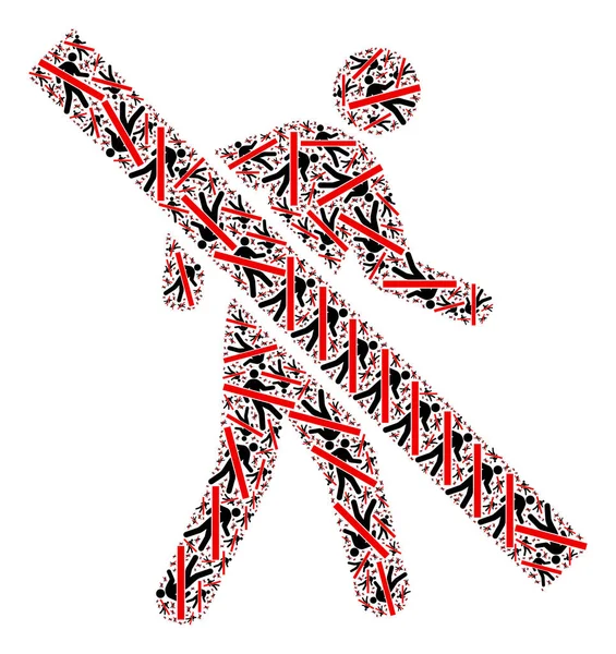 Yürüyen Yayaları Durdurma Kolajını Yürüyen Yaya Simgeleri