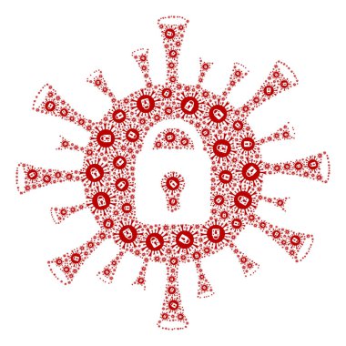 Coronavirus Kilitleme Mozaiği Coronavirüs Kilitleme Ögeleri