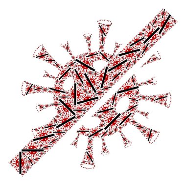 Coronavirus yok Coronavirüs Simgeleri Fraktal Kolajı