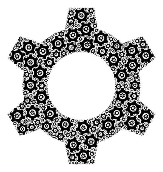 Cog Fractal Samenstelling van Cog Icons — Stockfoto