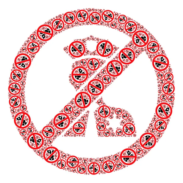 Giriş Yasak Polis Kolajı Giriş Polis Simgeleri