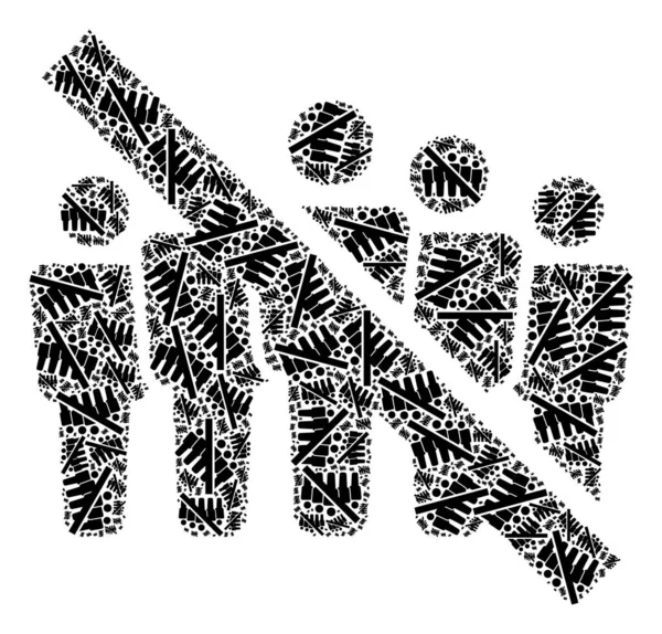 Kalabalık Yok Kalabalık Simgelerinin Özyinelemeli Kompozisyonu