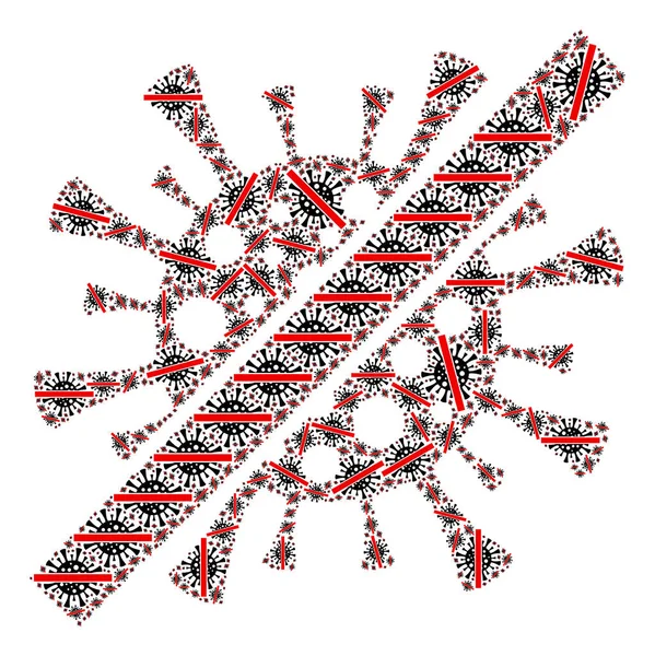 Вилучити фрактальний склад ковадських вірусів Вилучити піктограми ковадських вірусів — стокове фото