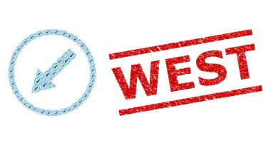 Sol Alt Yuvarlak Ok Özyinelemesi Alt Yuvarlak Ok Ögeleri ve Grunge Batı Mühür Mührü