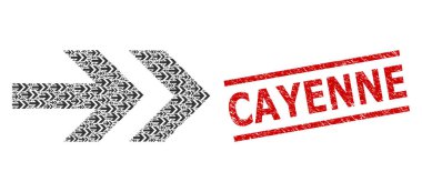 Ok Sağ Fraktal Kompozisyonu Sağ Ögeler ve Tehlike Cayenne Mührü