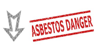 Arrow Down Ögeleri ve Dokulu Asbest Tehlike Mührü 'nün Özyinelemeli Kompozisyonu