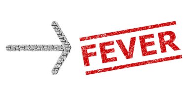 Ok Sağ Fraktal Ok Kolajı Sağ Simgeler ve Tehlike Ateşi