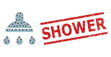 Duş Ögelerinin Özyineli Kompozisyonu ve Grunge Duş Pulu