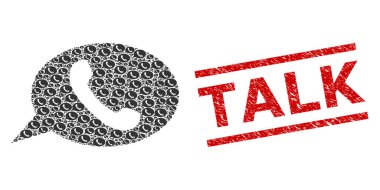 Telefon İleti Özyineleme Mozaiği Mesaj Öğeleri ve Çizilmiş Konuşma Mührü
