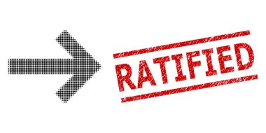 Onaylanmış Mühür ve Yarım Tonlu Noktalı Ok