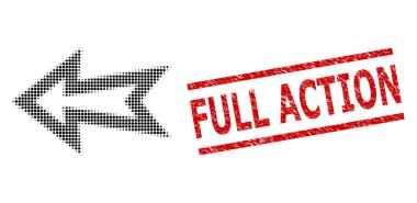 Desenli Tam Etki Mührü ve Yarım Tonlu Noktalı Ok