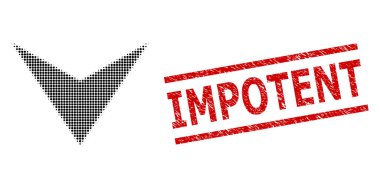 Kederli İktidarsız Mühür ve Yarım Tonlu Noktalı Ok Başı Aşağı