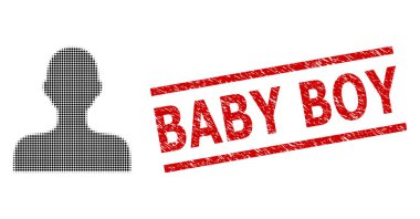 Grunge Bebek Fok ve Yarım Tonlu Noktalı Çocuk