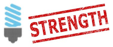 Çizilmiş Güçlü Mühür Mührü ve Yarım Tonlu Flüoresan Ampulü