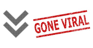 Grunge Viral Seal Seal Stamp ve Yarı Tonda Noktalı Değiştirme