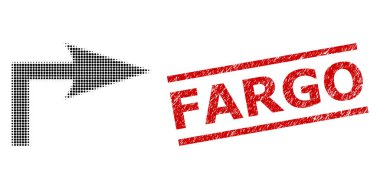 Desenli Fargo Damgası ve Yarım Tonlu Noktalı Sağa Dön